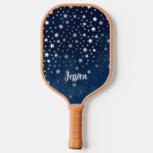 Raquette De Pickleball Falling Silver Stars Celestial Custom (Verso)