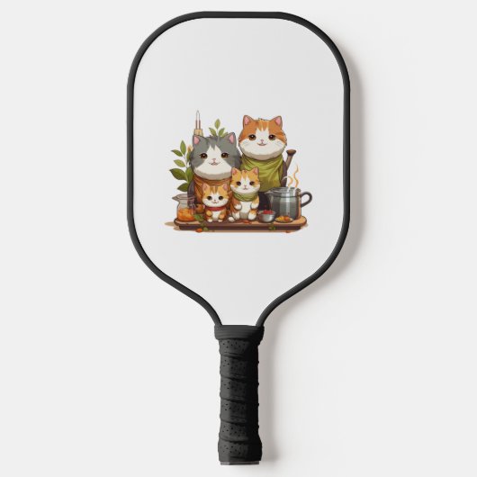 Raquette De Pickleball Famille de chats mignons (Recto)