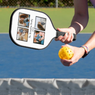Raquette De Pickleball Famille personnalisée 4 photo collage modèle