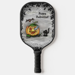 Raquette De Pickleball Fantôme, Chat, Chat et Citrouille, Bonne Halloween
