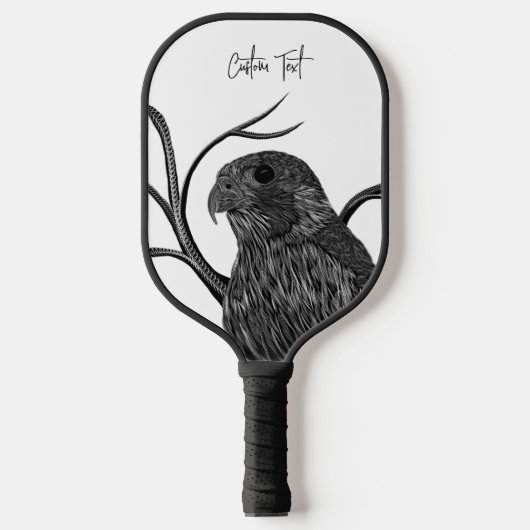 Raquette De Pickleball Faucon pèlerin dans les branches de l'arbre avec é (Recto)