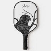 Raquette De Pickleball Faucon pèlerin dans les branches de l'arbre avec é (Verso)