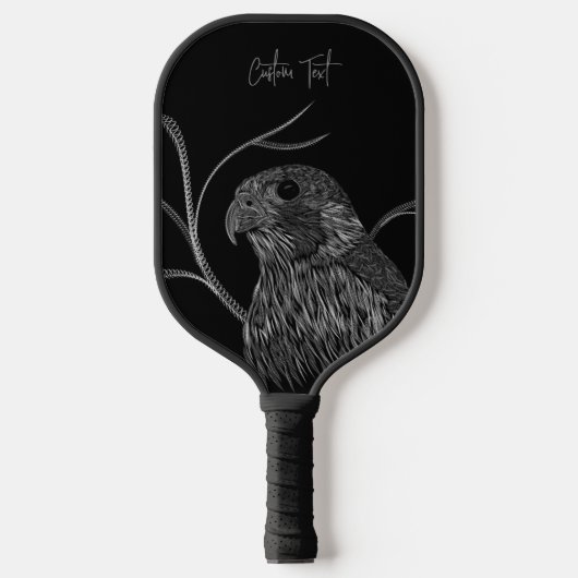 Raquette De Pickleball Faucon pèlerin dans les branches de l'arbre avec é (Recto)