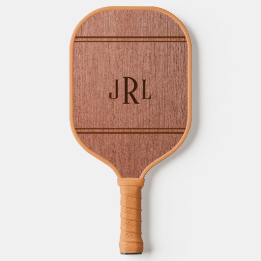Raquette De Pickleball Faux Bois Avec Monogramme