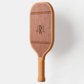 Raquette De Pickleball Faux Bois Avec Monogramme (Gauche)