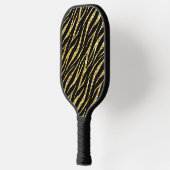 Raquette De Pickleball Feminine Chic Luxe Black Gold Classy Zebra Print (Gauche)