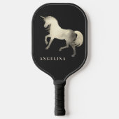 Raquette De Pickleball Feminine Classy Black Silver Unicorn Personnalisé (Recto)