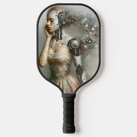 Raquette De Pickleball Femme Cyborg Femme Ai Art Personnalisé (Recto)