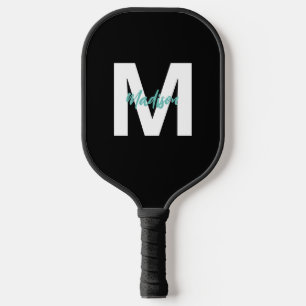 Raquette De Pickleball Femme noire et turquoise personnalisée