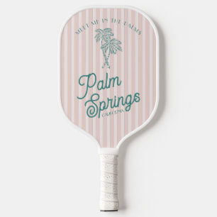 Raquette De Pickleball Fête de plage pastel à Palm Spring rose