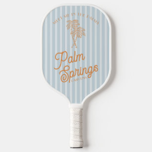 Raquette De Pickleball Fête de plage pastel de Blue Palm Spring