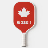 Raquette De Pickleball Fête du Canada Rouge Blanc Canadien Drapeau Maple  (Verso)
