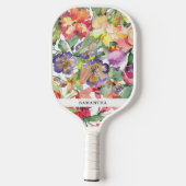 Raquette De Pickleball Fête florale d'été aquarelle (Verso)