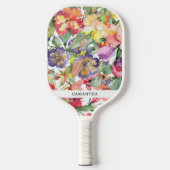 Raquette De Pickleball Fête florale d'été aquarelle (Recto)