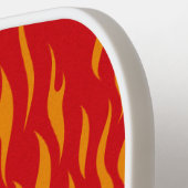 Raquette De Pickleball Feu rouge et orange et flammes en gras (Détail gauche)