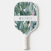 Raquette De Pickleball Feuille tropicale floue (Recto)
