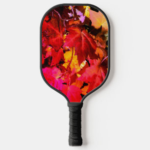 Raquette De Pickleball Feuilles d'automne rose abstrait rose rouge