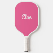 Raquette De Pickleball Feuilles tropicaux verts et roses (Verso)