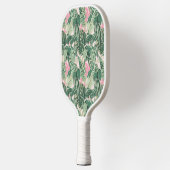 Raquette De Pickleball Feuilles tropicaux verts et roses (Gauche)