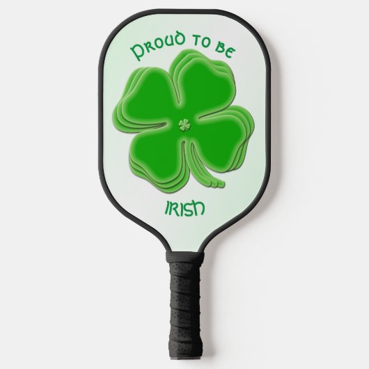 Raquette De Pickleball "Fier d’être irlandais" St Patrick’s Day Shamrocks (Recto)