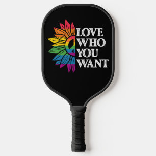 Raquette De Pickleball Fierté LGBT Aimez Qui Vous Voulez Gay Lesbienne