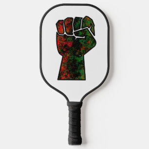 Raquette De Pickleball fierté noire drapeau rouge vert poing panafricain