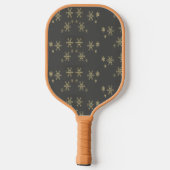 Raquette De Pickleball Flacons de neige dorés sur gris (Verso)