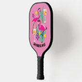 Raquette De Pickleball 🦩 🦩 Flamant rose de texte personnalisé Dinking,  (Gauche)