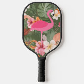 Raquette De Pickleball Flamant Rose Fleur Tropicale (Verso)
