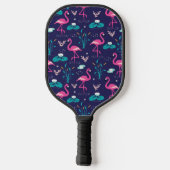 Raquette De Pickleball Flamant rose mignon Motif sans couture (Verso)