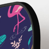 Raquette De Pickleball Flamant rose mignon Motif sans couture (Détail gauche)
