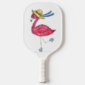 Raquette De Pickleball Flamant rose rose mignon et capricieux sur les pat