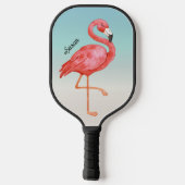 Raquette De Pickleball Flamant rose rose mou Monogramme (Verso)