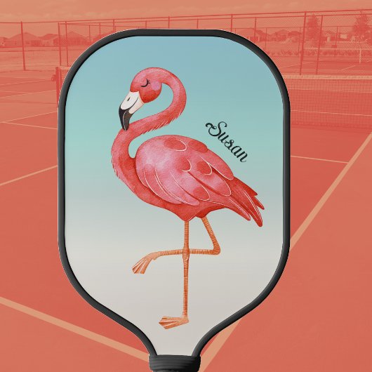 Raquette De Pickleball Flamant rose rose mou Monogramme