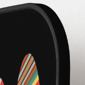 Raquette De Pickleball Flambée Colorée De Mots Rétro (Détail gauche)