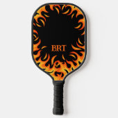 Raquette De Pickleball Flames personnalisées sur noir (Verso)