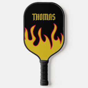 Raquette De Pickleball Flammes Jaune, Rouge et Noir Personnalisées