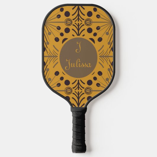 Raquette De Pickleball Flèche géométrique Boho Jaune Personnalisé (Recto)