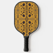 Raquette De Pickleball Flèche géométrique Boho Jaune Personnalisé (Verso)