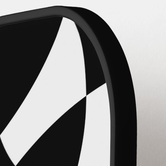 Raquette De Pickleball Fleur blanche noire mandala mosaïque rétro Monogra (Détail gauche)