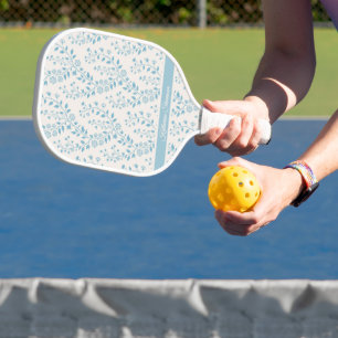 Raquette De Pickleball Fleur Bleu Poussiéreux Minimaliste Vintage
