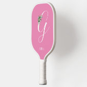 Raquette De Pickleball Fleur d'aquarelle rose monochrome (Gauche)