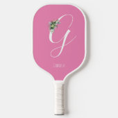 Raquette De Pickleball Fleur d'aquarelle rose monochrome (Recto)