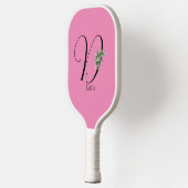 Raquette De Pickleball Fleur d'aquarelle rose monochrome (Gauche)