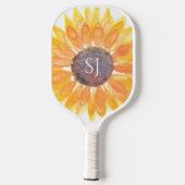 Raquette De Pickleball Fleur de monogramme (Verso)