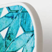 Raquette De Pickleball Fleur de mosaïque verte turquoise de la vie géomét (Détail gauche)