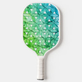 Raquette De Pickleball Fleur de mosaïque verte turquoise de la vie géomét (Verso)