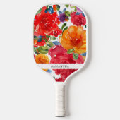 Raquette De Pickleball Fleur dessinée à la main et élégant (Recto)