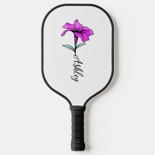 Raquette De Pickleball Fleur Lit Rose Personnalisée (Recto)
