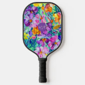 Raquette De Pickleball Fleur sauvage Floral Élégant Initiales Monogramme (Recto)